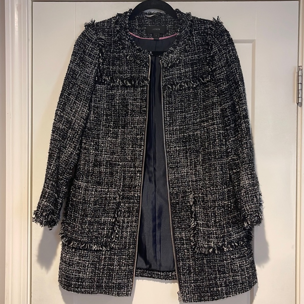 JCrew Tweed Car Coat Size 0 LIKE NEW